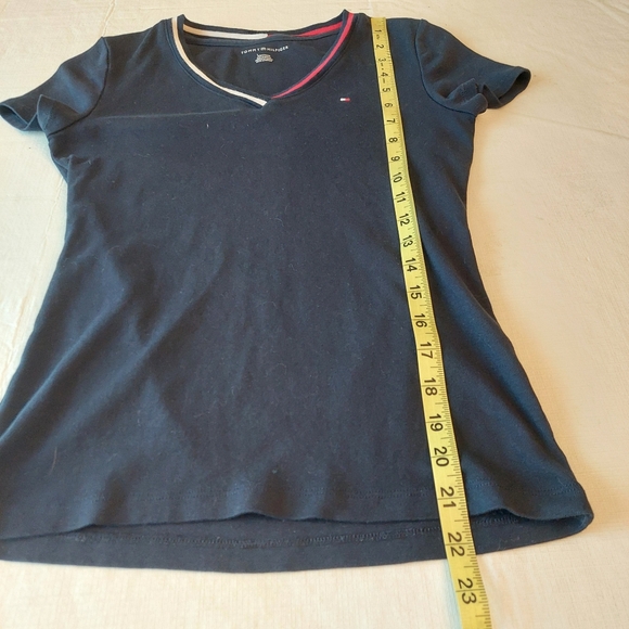 Tommy Hilfiger Navy Blue V Neck Short Sleeve Tshirt Preppy Old Money Size XS - Picture 5 of 10